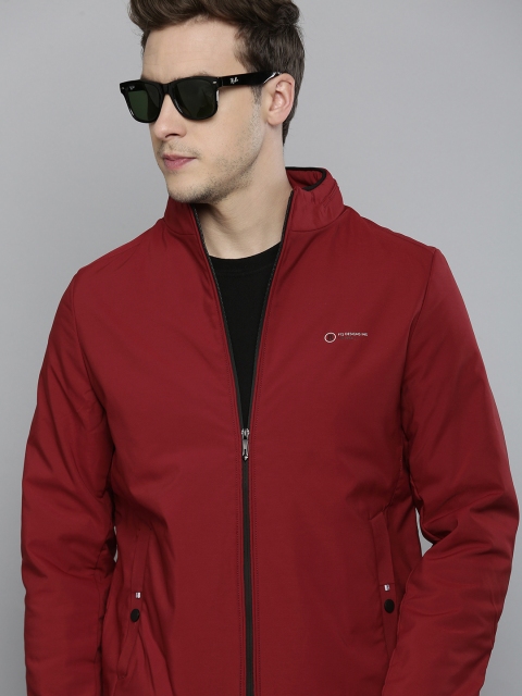 

Fort Collins Men Maroon Solid Lightweight Tailored Jacket