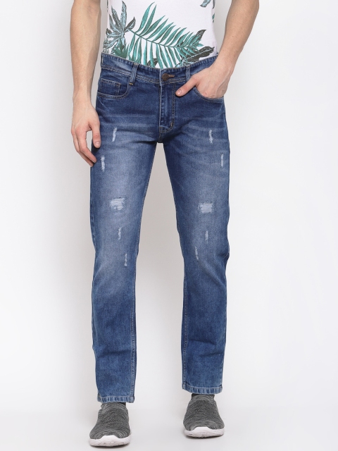 

Xee Men Blue Mildly Distressed Light Fade Regular Fit Jeans