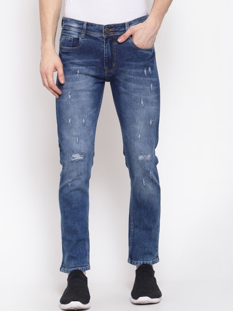 

Xee Men Blue Mildly Distressed Heavy Fade Jeans