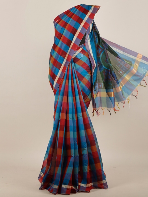 

Pothys Multicoloured Checked Pure Cotton Saree, Multi