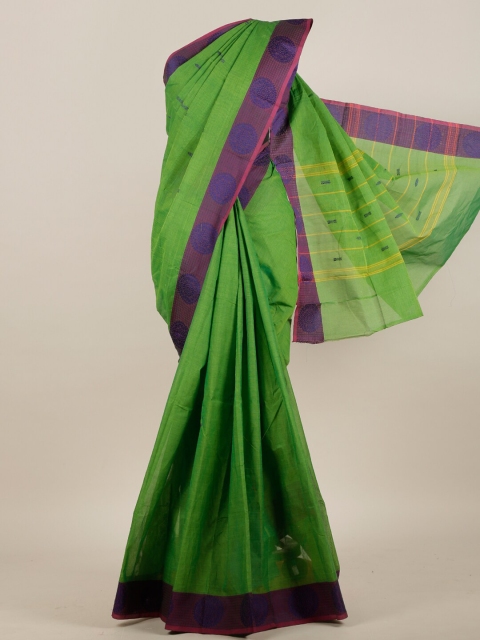 

Pothys Green & Purple Ethnic Motifs Pure Cotton Saree