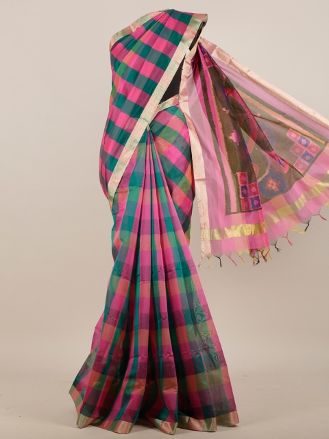

Pothys Multicoloured Checked Pure Cotton Saree, Multi