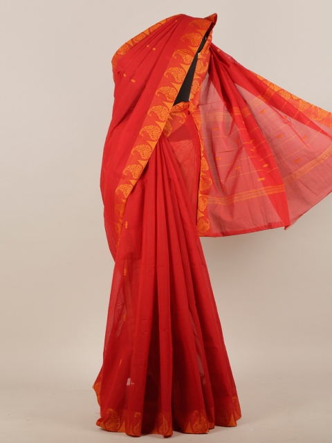 

Pothys Red Woven Design Pure Cotton Saree