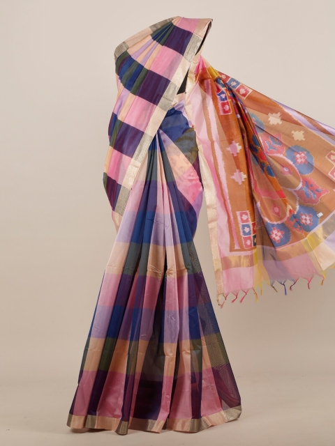 

Pothys Multicoloured Checked Pure Cotton Saree, Multi