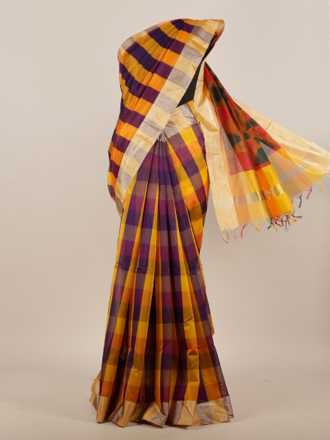 

Pothys Multicoloured Checked Pure Cotton Saree, Multi