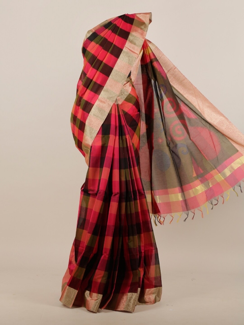 

Pothys Multicoloured Checked Pure Cotton Saree, Multi