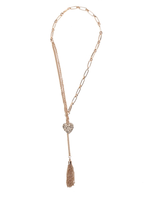 

FOREVER 21 Chain Necklace with Heart Charms, Gold