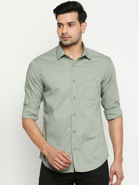 

Mufti Men Green Checked Slim Fit Casual Shirt