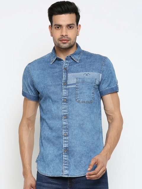 

Mufti Men Blue Slim Fit Casual Shirt