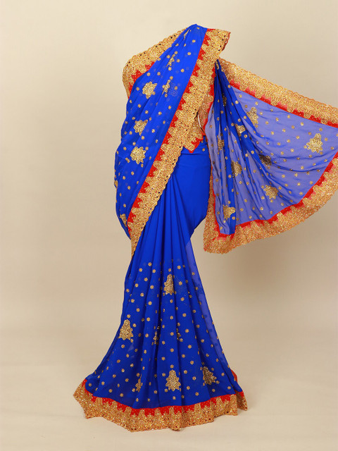 

Pothys Blue Floral Saree
