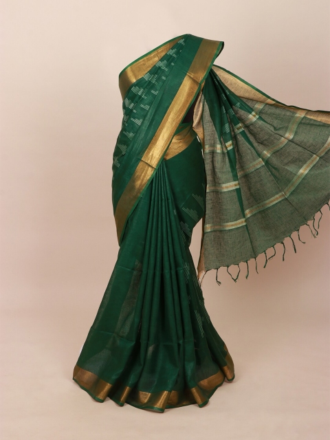 

Pothys Green Pure Linen Saree