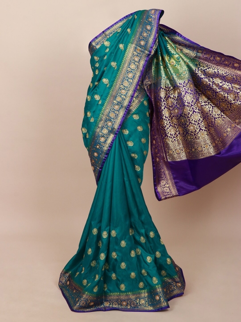 

Pothys Green Woven Design Art Silk Banarasi Saree