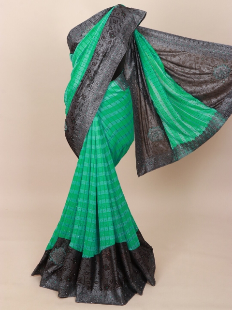 

Pothys Green Checked Art Silk Saree