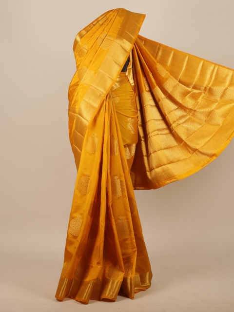 

Pothys Mustard Woven Design Jute Silk Saree