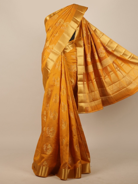 

Pothys Mustard Woven Design Jute Silk Saree