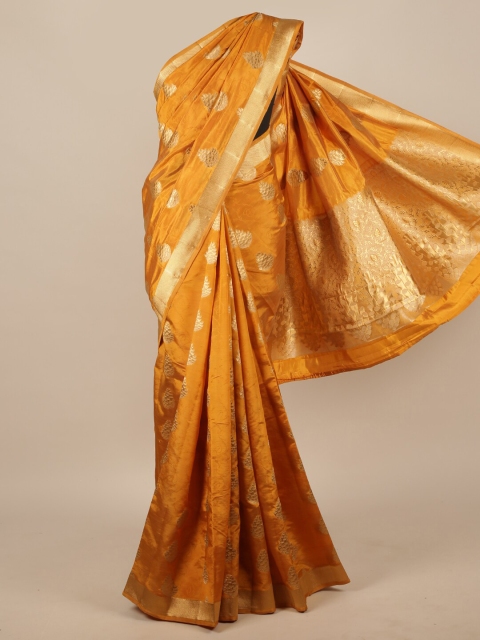 

Pothys Mustard Woven Design Jute Silk Saree