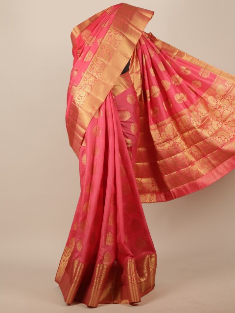 

Pothys Pink Woven Design Jute Silk Saree