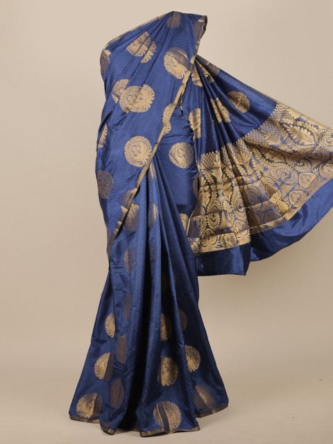 

Pothys Blue Woven Design Jute Silk Saree