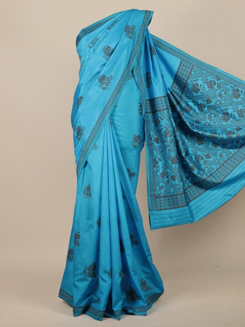 

Pothys Blue Woven Design Jute Silk Saree