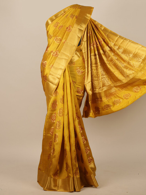 

Pothys Mustard Yellow Woven Design Jute Silk Saree