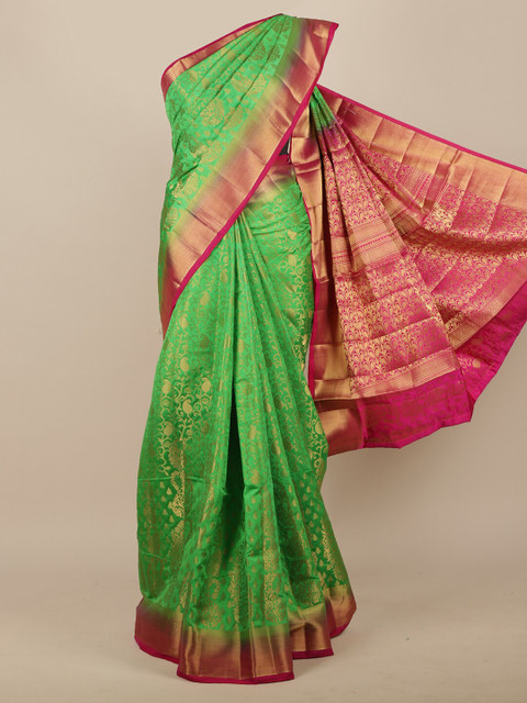 

Pothys Green Woven Design Jute Silk Saree