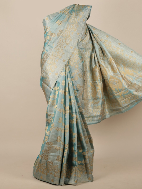 

Pothys Blue Woven Design Jute Silk Saree