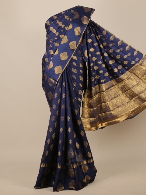 

Pothys Blue Woven Design Jute Silk Saree