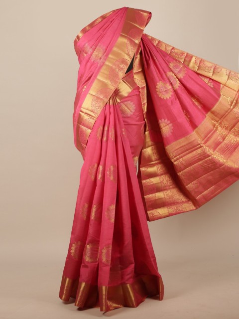 

Pothys Pink Ethnic Motifs Zari Jute Silk Saree