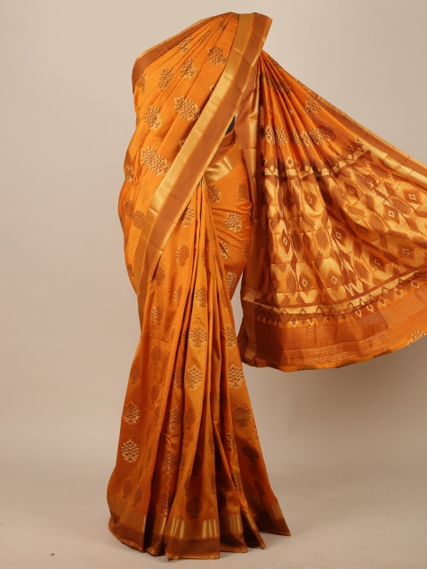 

Pothys Mustard Woven Design Jute Silk Saree