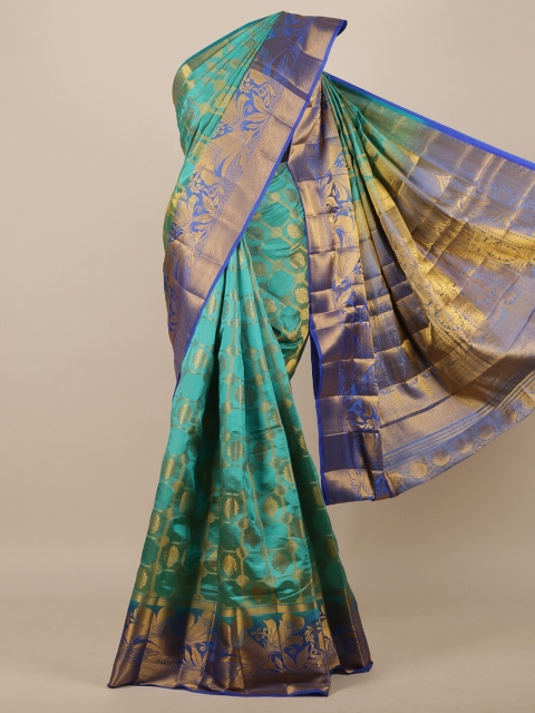 

Pothys Green Ethnic Motifs Zari Jute Silk Saree