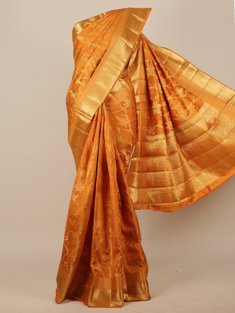 

Pothys Mustard Ethnic Motifs Zari Jute Silk Saree