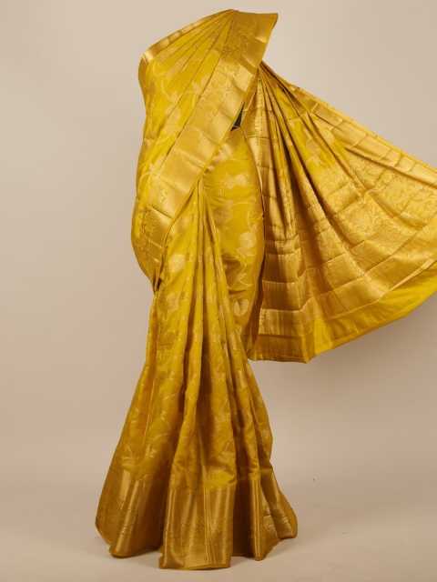 

Pothys Mustard Woven Design Jute Silk Saree