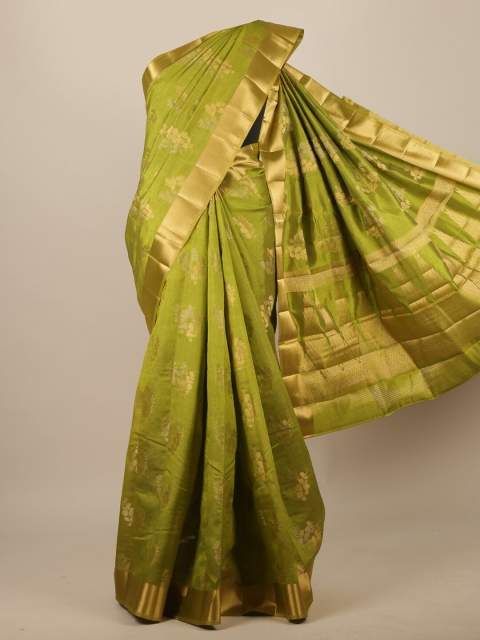 

Pothys Green Woven Design Jute Silk Saree