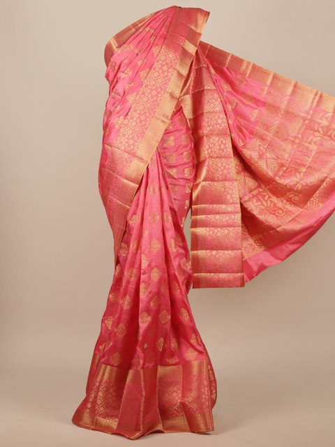 

Pothys Pink Woven Design Jute Silk Saree