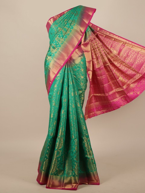 

Pothys Green & Gold Woven Design Jute Silk Saree