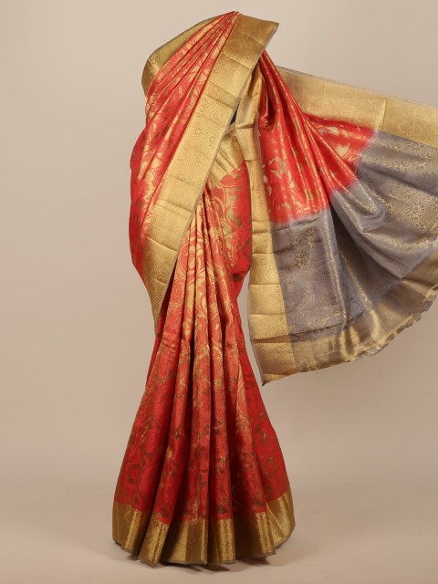 

Pothys Red & Gold Woven Design Jute Silk Saree