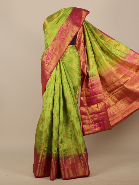 

Pothys Green & Gold Woven Design Jute Silk Saree