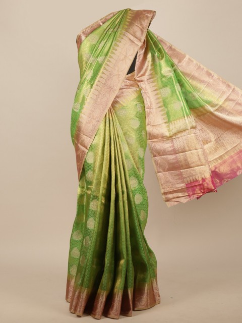 

Pothys Green Woven Design Jute Silk Saree