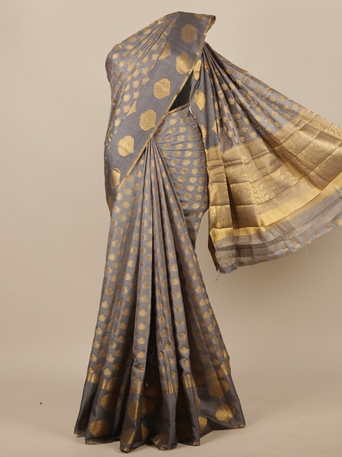 

Pothys Grey & Gold Woven Design Jute Silk Saree