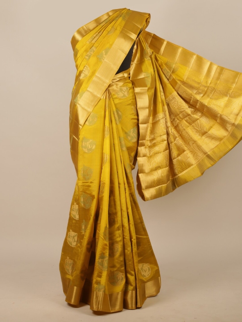 

Pothys Yellow Woven Design Jute Silk Saree
