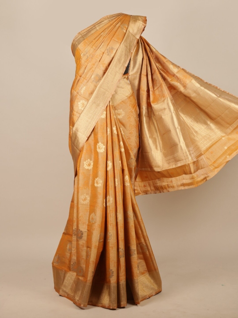 

Pothys Mustard Yellow Ethnic Motifs Zari Jute Silk Saree