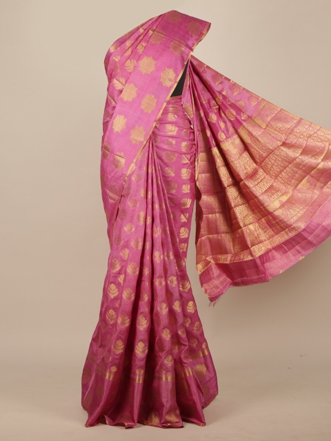 

Pothys Pink & Gold Woven Design Jute Silk Saree