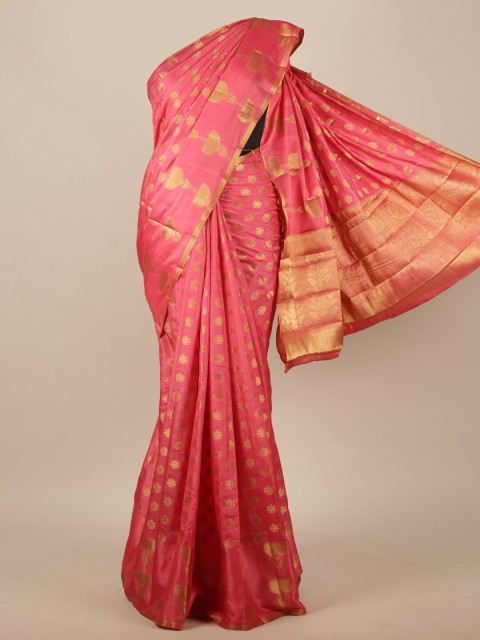 

Pothys Pink Ethnic Motifs Zari Jute Silk Saree