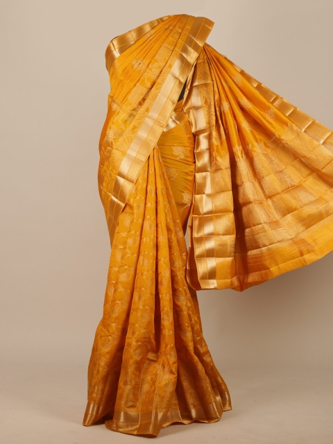 

Pothys Mustard Woven Design Jute Silk Saree