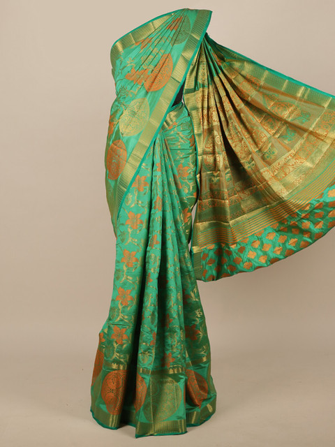 

Pothys Green Woven Design Jute Silk Saree