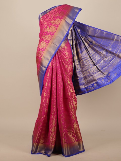 

Pothys Magenta & Blue Woven Design Jute Silk Saree