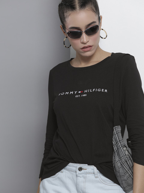 

Tommy Hilfiger Women Black Organic Cotton Pure Cotton T-shirt