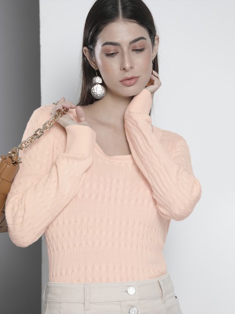 

Tommy Hilfiger Women Nude-Coloured Cable Knit Pullover