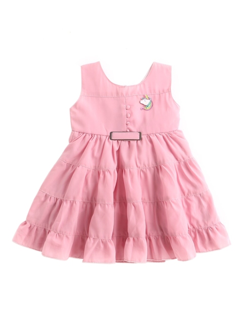 

The Magic Wand Girls Pink Tiered Fit & Flare Dress