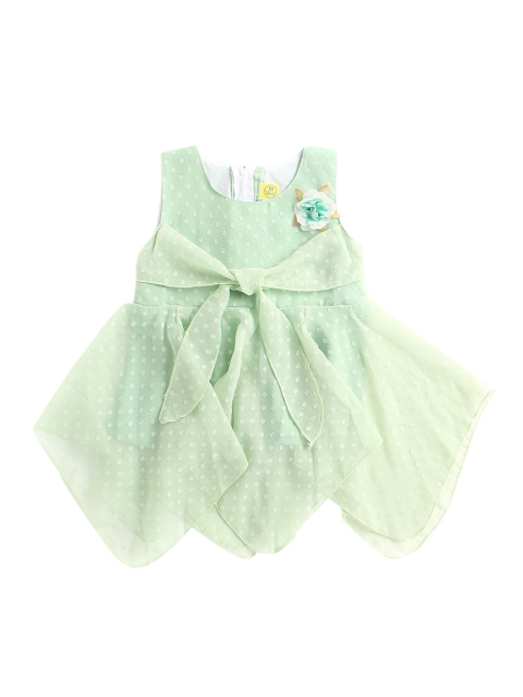 

The Magic Wand Girls Green Fit& Flare Tie-Ups Dress